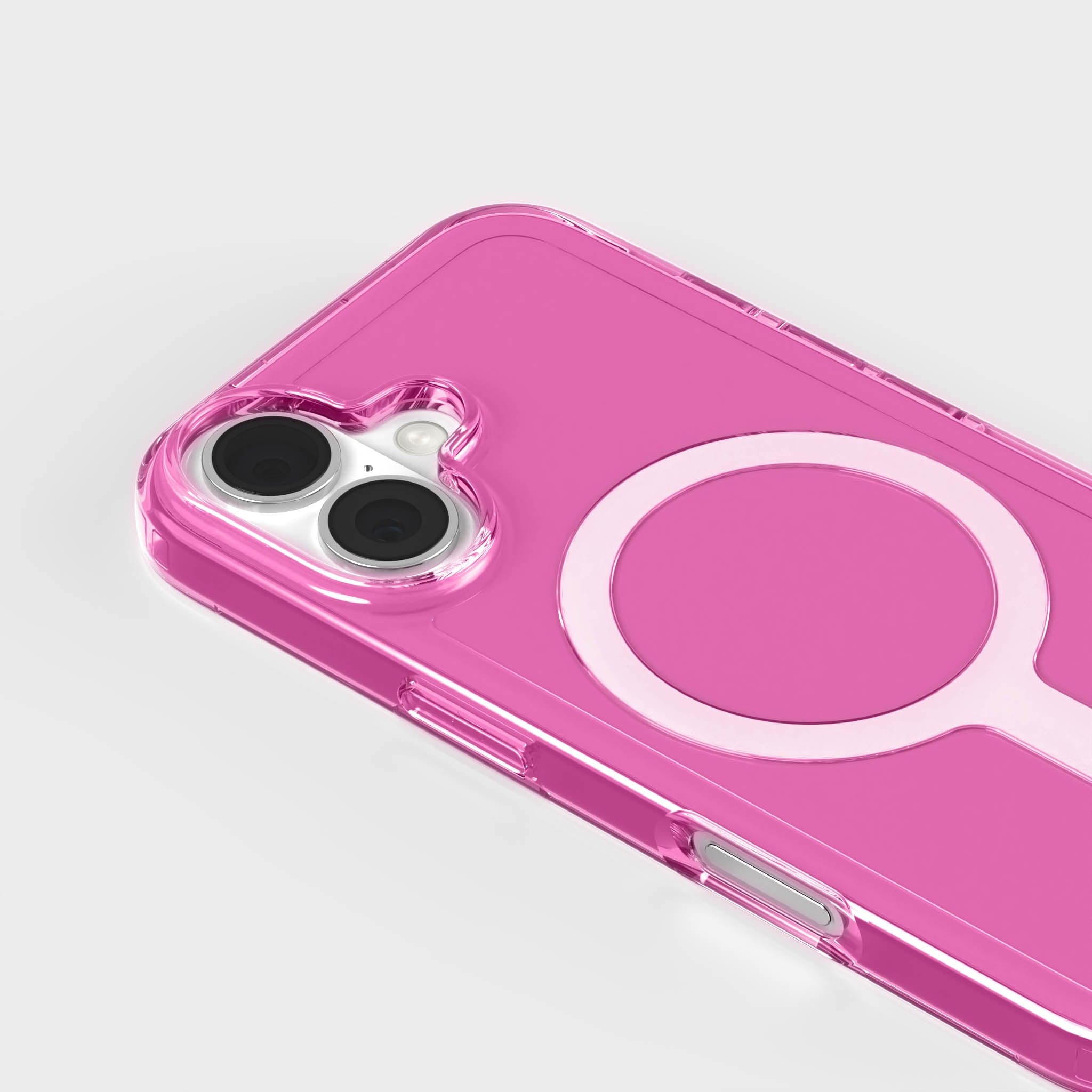 Candy Pink Transparent Tinted Case With MagSafe Ring