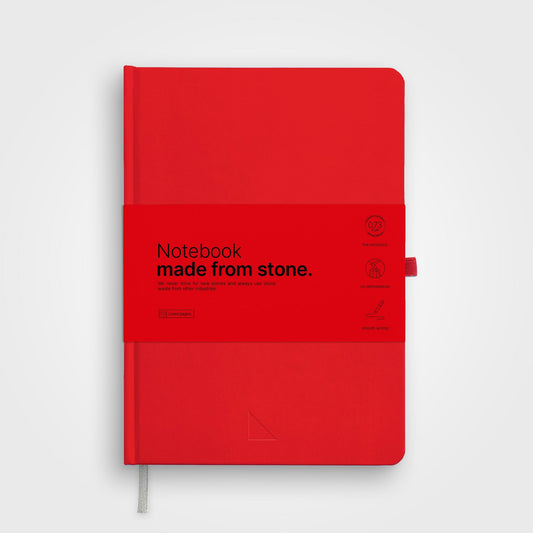 Steenpapier Notebook - A5 Hardcover, Red